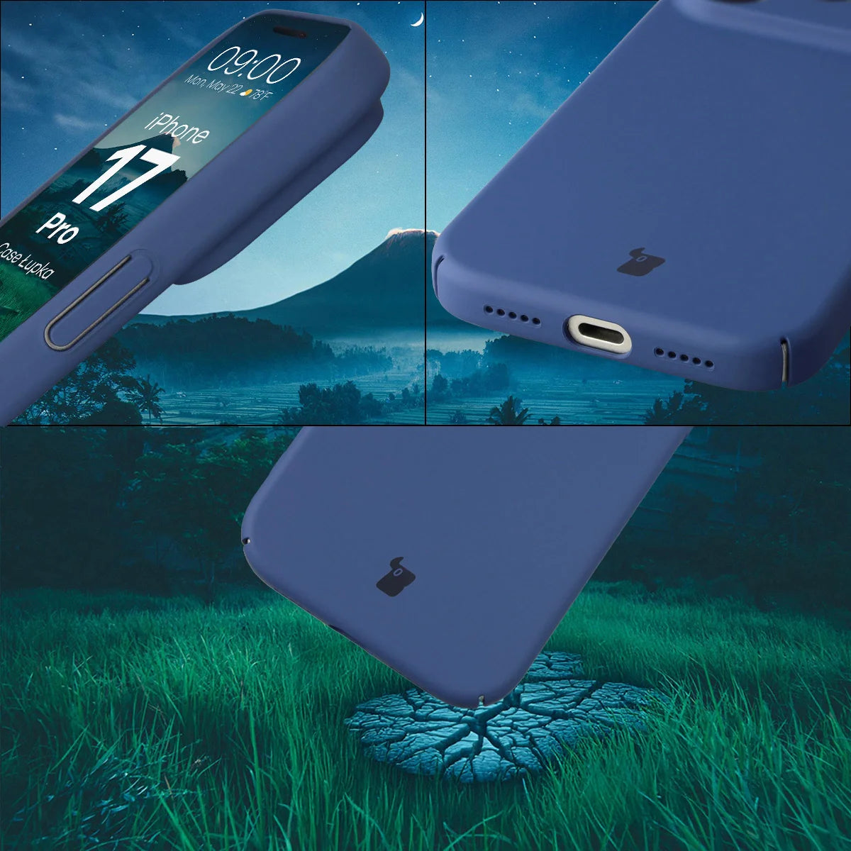 Handyhülle für iPhone 17 Pro, Bizon Case Lupka, Blau