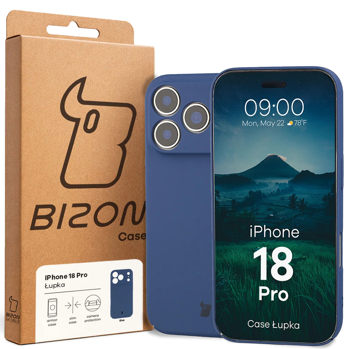 Handyhülle für iPhone 18 Pro, Bizon Case Lupka, Blau (6/6)