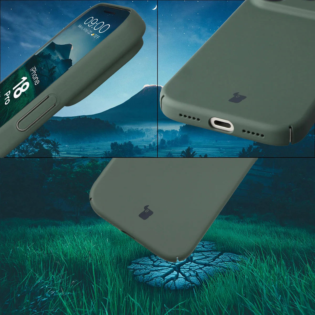 Handyhülle für iPhone 18 Pro, Bizon Case Lupka, Grün (5/6)