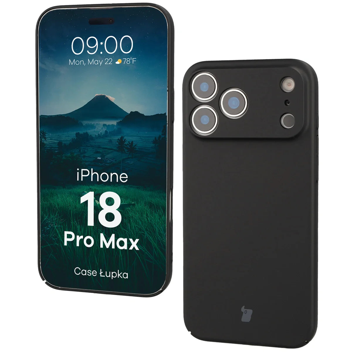 Handyhülle für iPhone 18 Pro Max, Bizon Case Lupka, Schwarz (1/6)