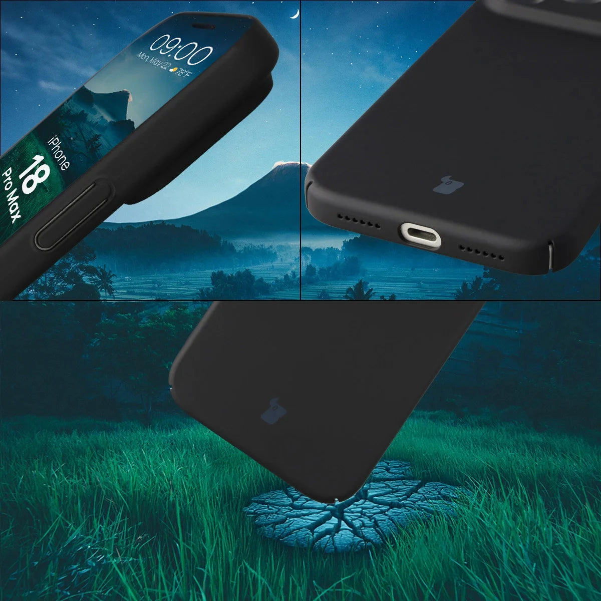 Handyhülle für iPhone 18 Pro Max, Bizon Case Lupka, Schwarz (5/6)