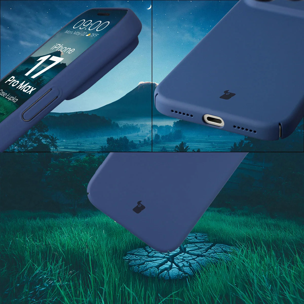 Handyhülle für iPhone 17 Pro Max, Bizon Case Lupka, Blau