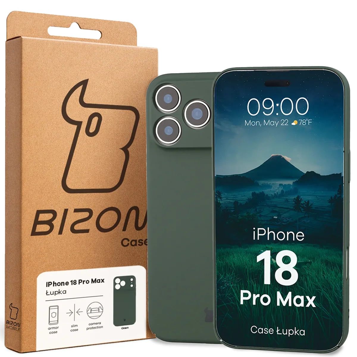 Handyhülle für iPhone 18 Pro Max, Bizon Case Lupka, Grün (6/6)