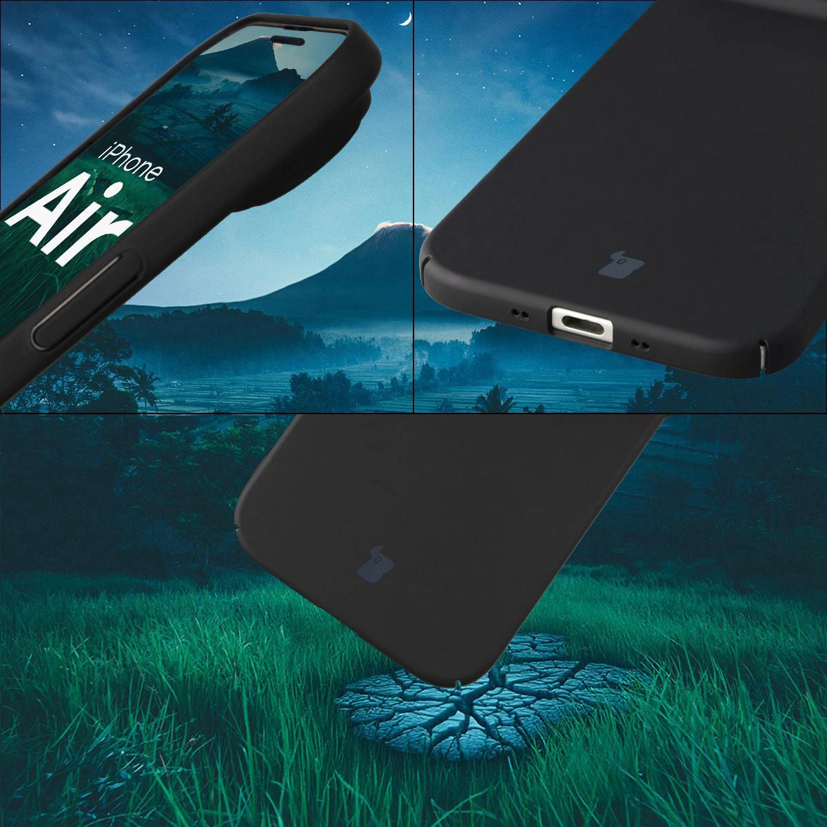 Handyhülle für iPhone Air, Bizon Case Lupka, Schwarz