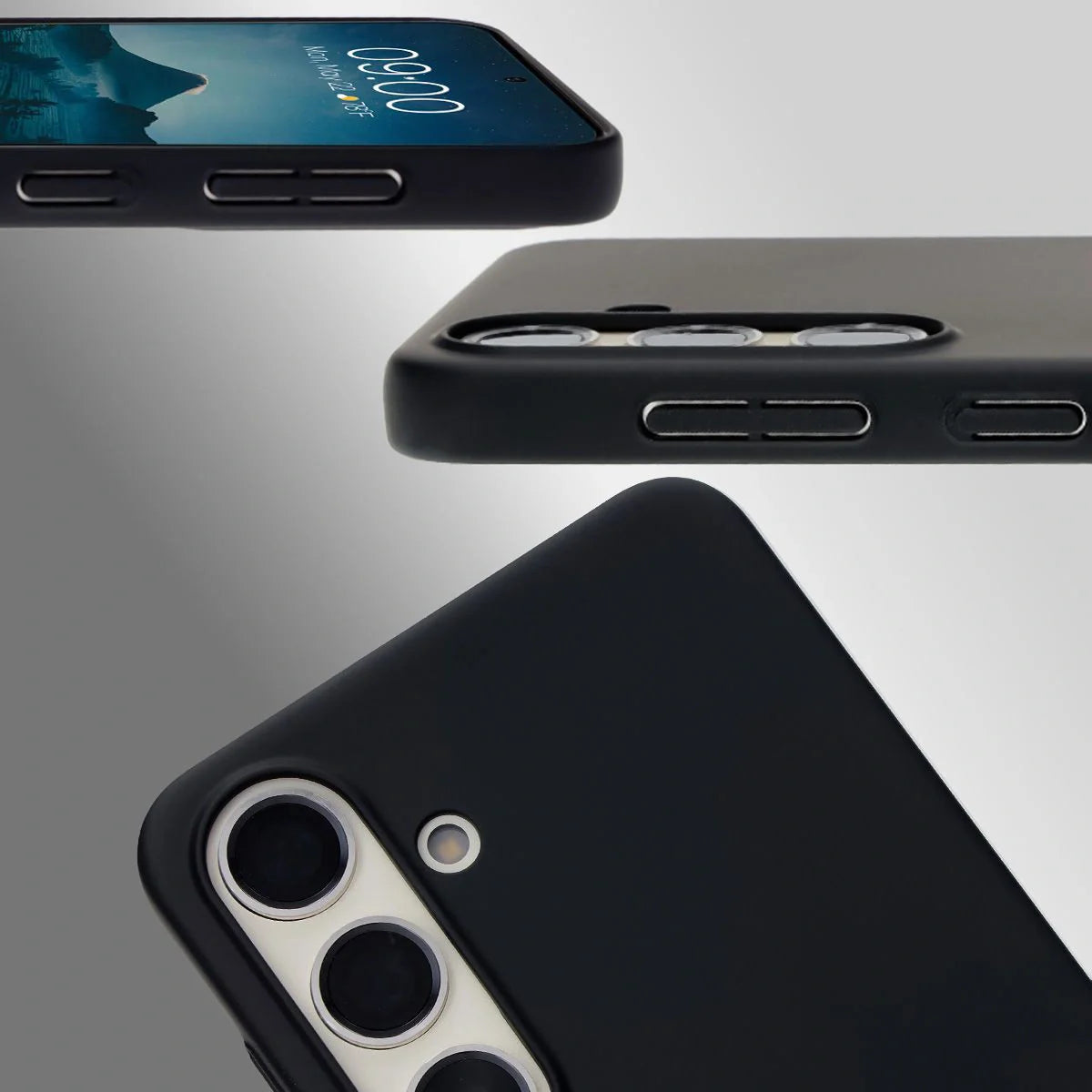 Handyhülle für Galaxy S24, Bizon Case Lupka, Schwarz