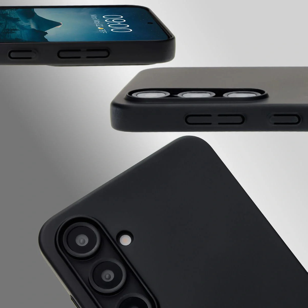 Handyhülle für Galaxy S24 FE, Bizon Case Lupka, Schwarz