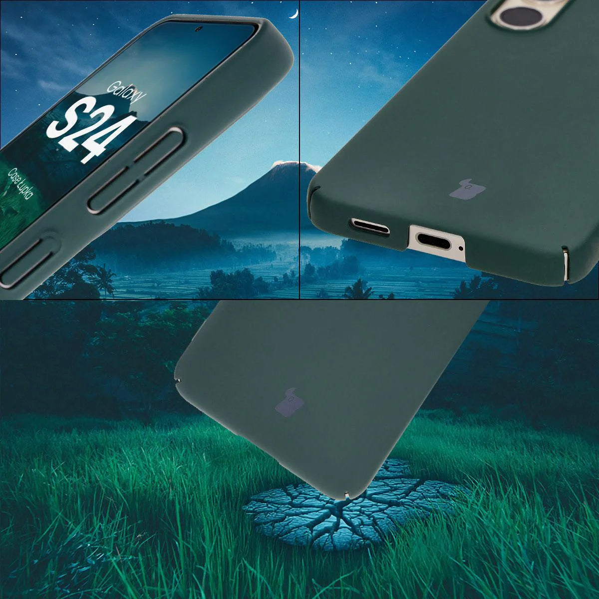 Handyhülle für Galaxy S24, Bizon Case Lupka, Grün