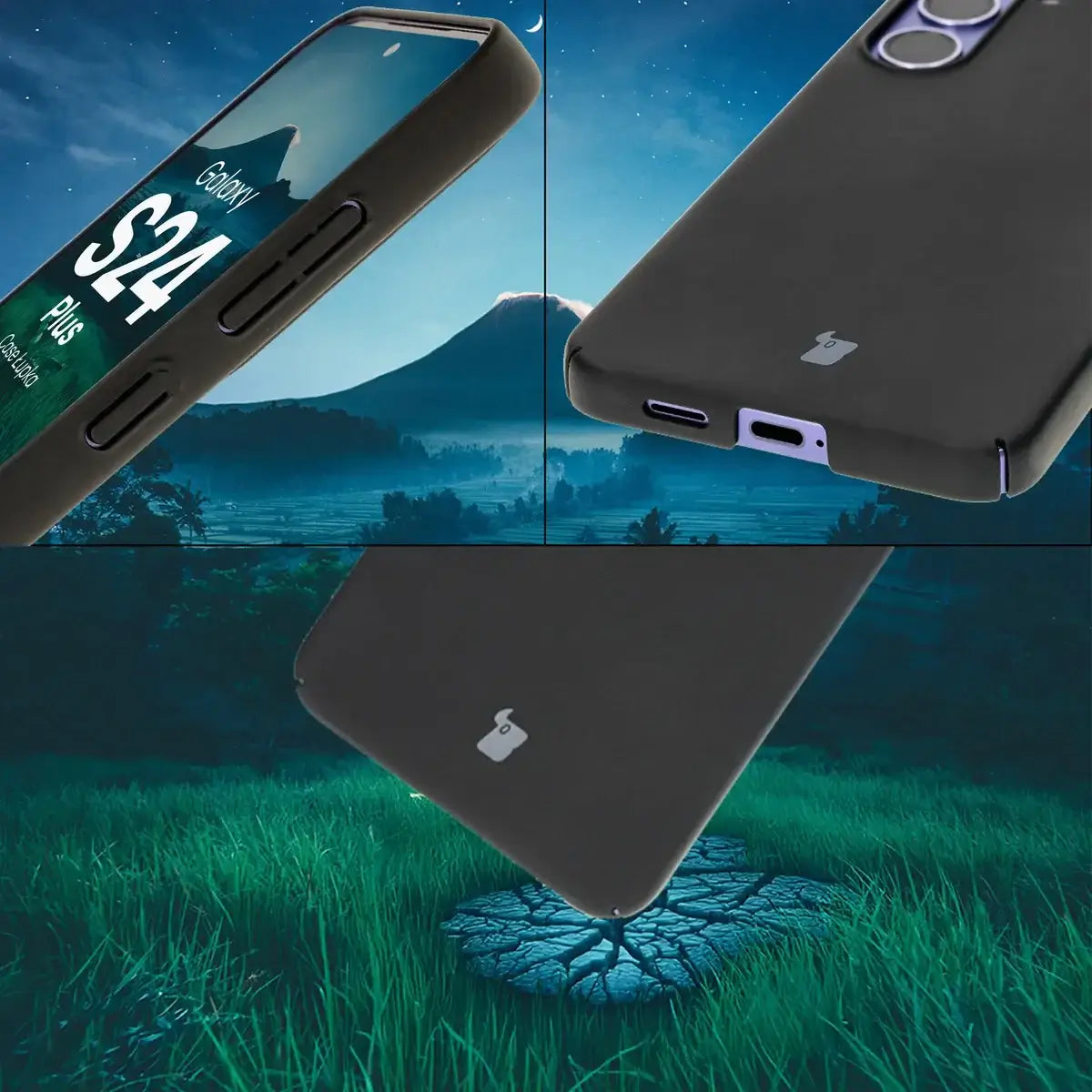 Handyhülle für Galaxy S24 Plus, Bizon Case Lupka, Schwarz