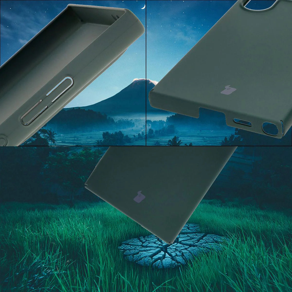 Handyhülle für Galaxy S24 Ultra, Bizon Case Lupka, Grün