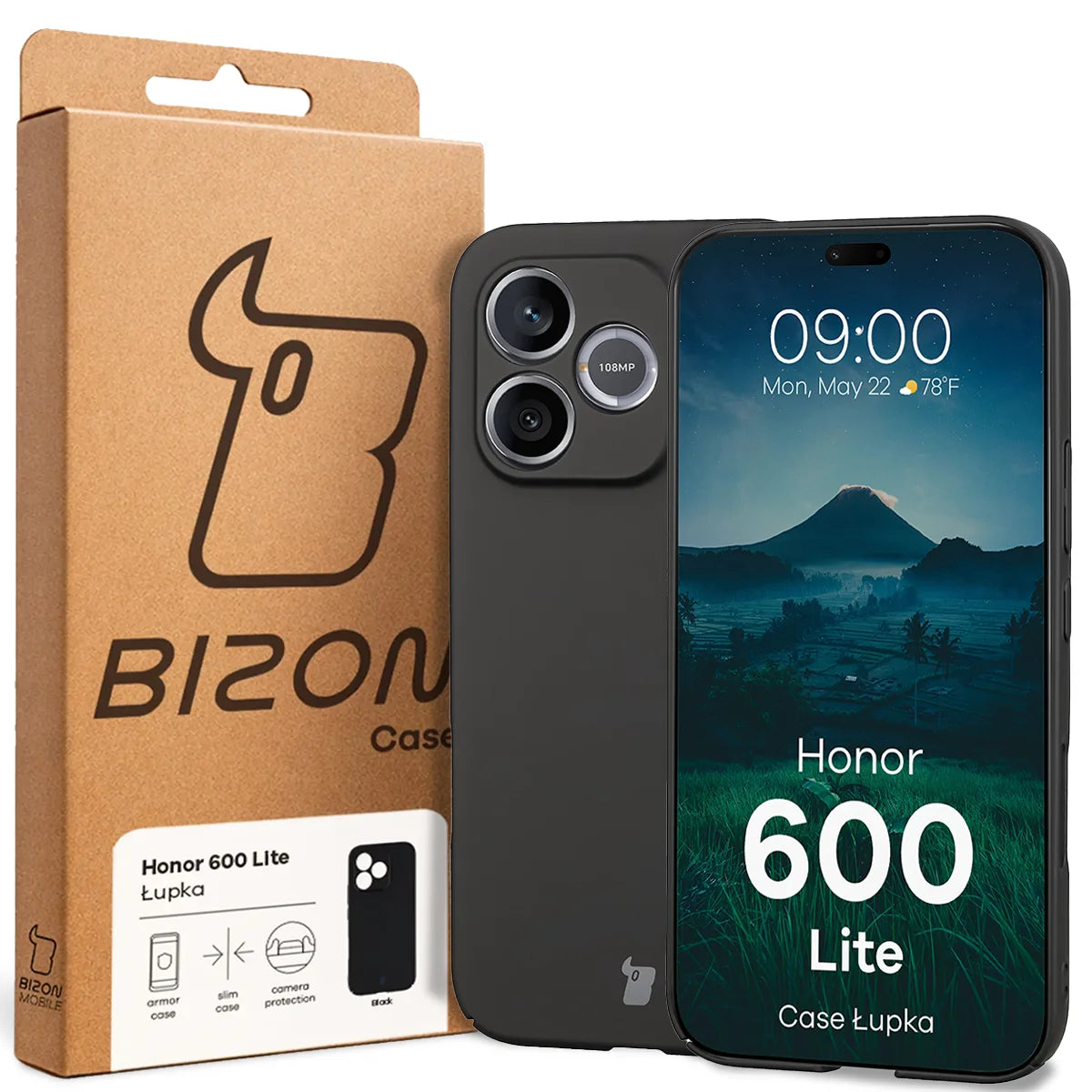 Handyhülle für Honor 600 Lite 5G, Bizon Case Lupka, Schwarz