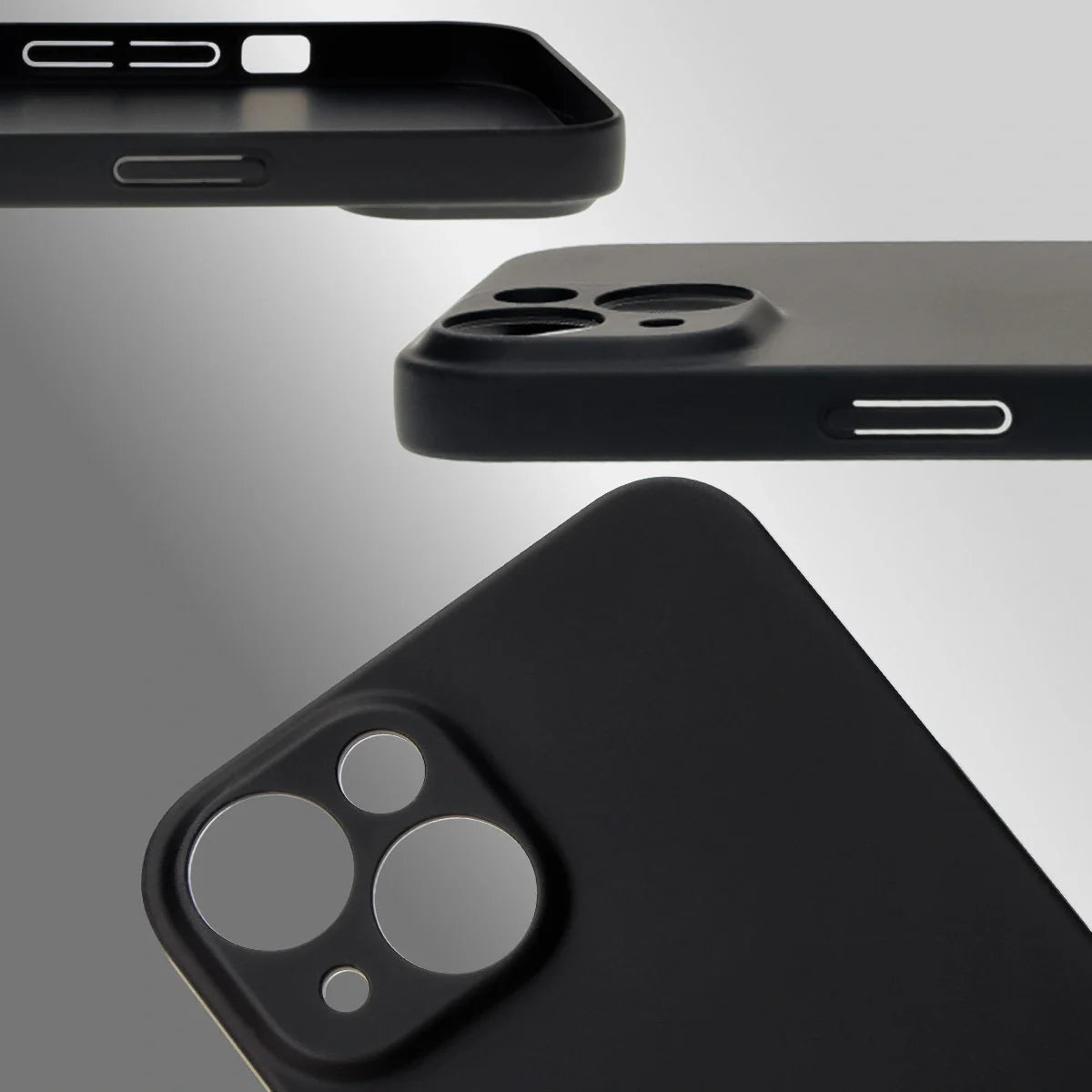 Handyhülle für iPhone 14, Bizon Case Lupka, Schwarz