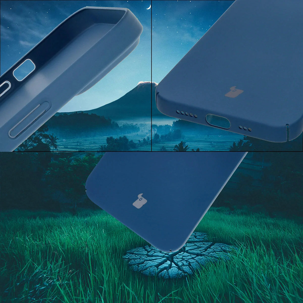 Handyhülle für iPhone 14, Bizon Case Lupka, Blau