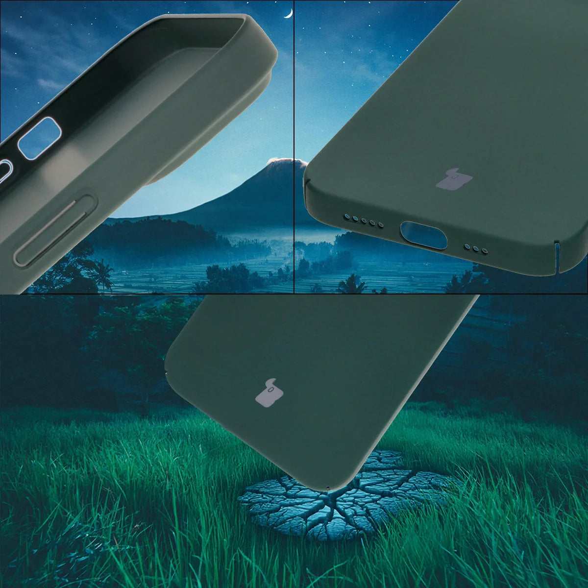 Handyhülle für iPhone 14, Bizon Case Lupka, Grün