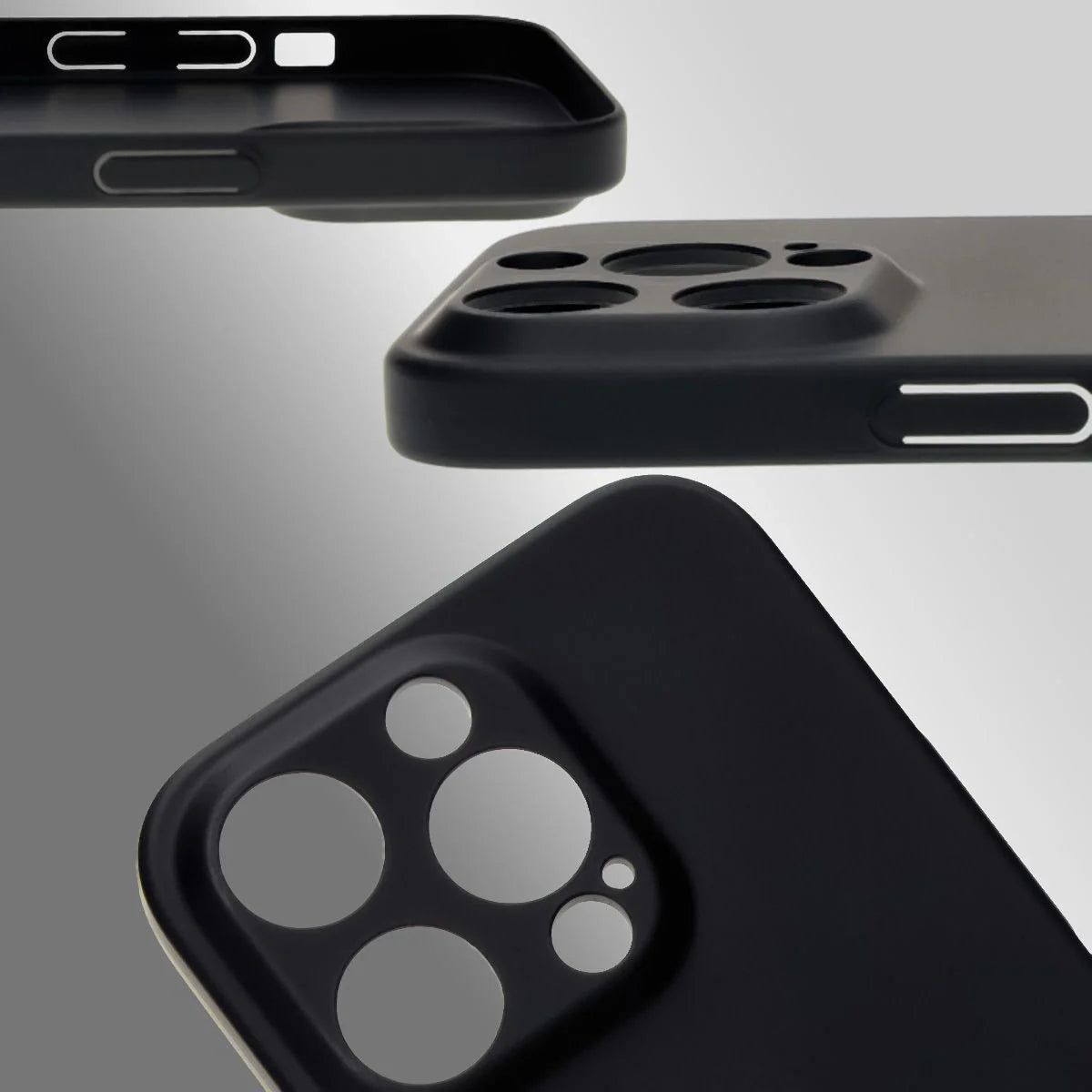 Handyhülle für iPhone 14 Pro, Bizon Case Lupka, Schwarz