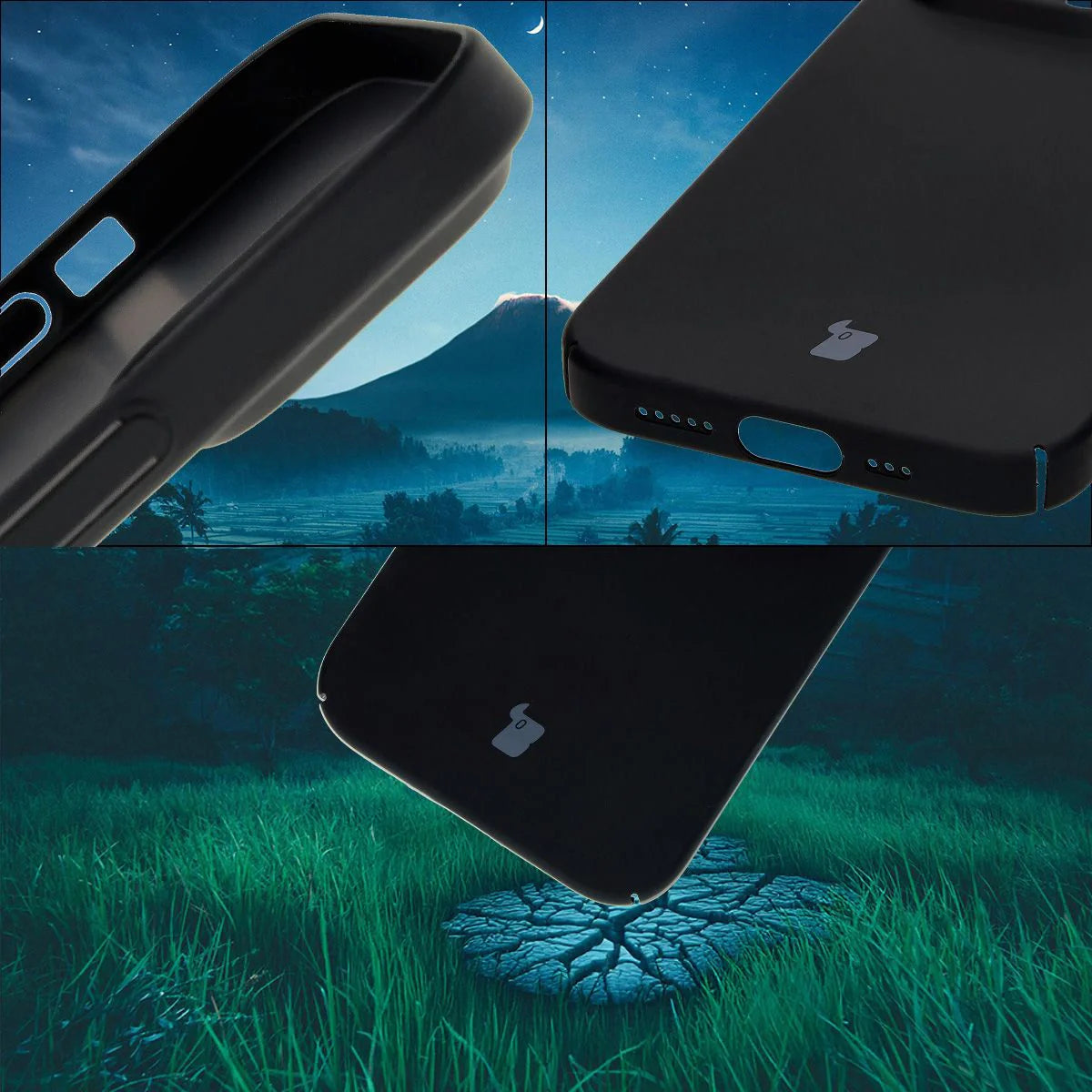 Handyhülle für iPhone 14 Pro Max, Bizon Case Lupka, Schwarz