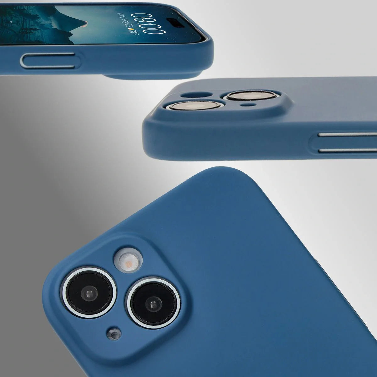 Handyhülle für iPhone 15, Bizon Case Lupka, Blau