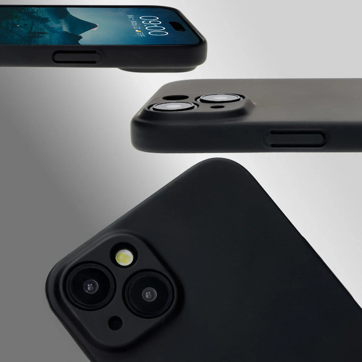 Handyhülle für iPhone 15 Plus, Bizon Case Lupka, Schwarz
