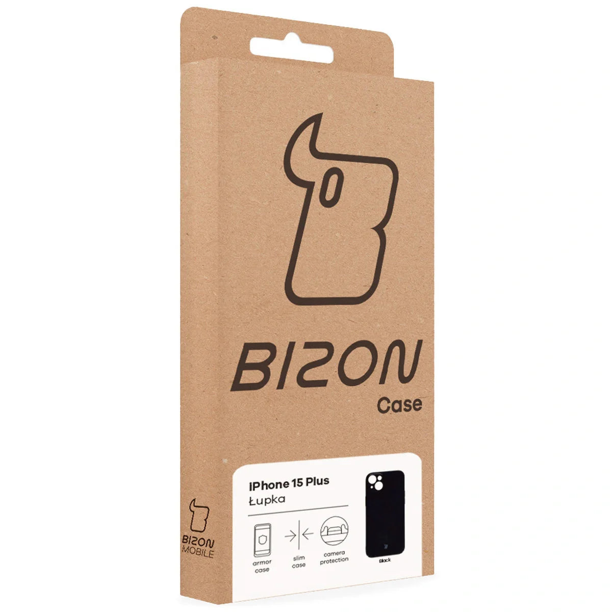 Handyhülle für iPhone 15 Plus, Bizon Case Lupka, Schwarz