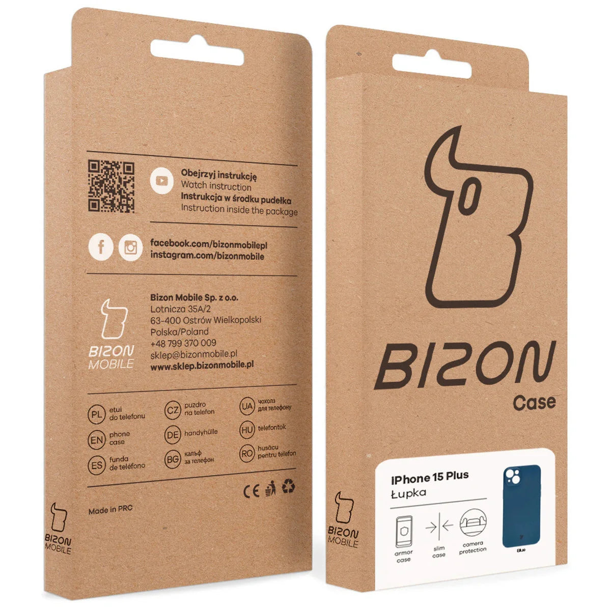 Handyhülle für iPhone 15 Plus, Bizon Case Lupka, Blau