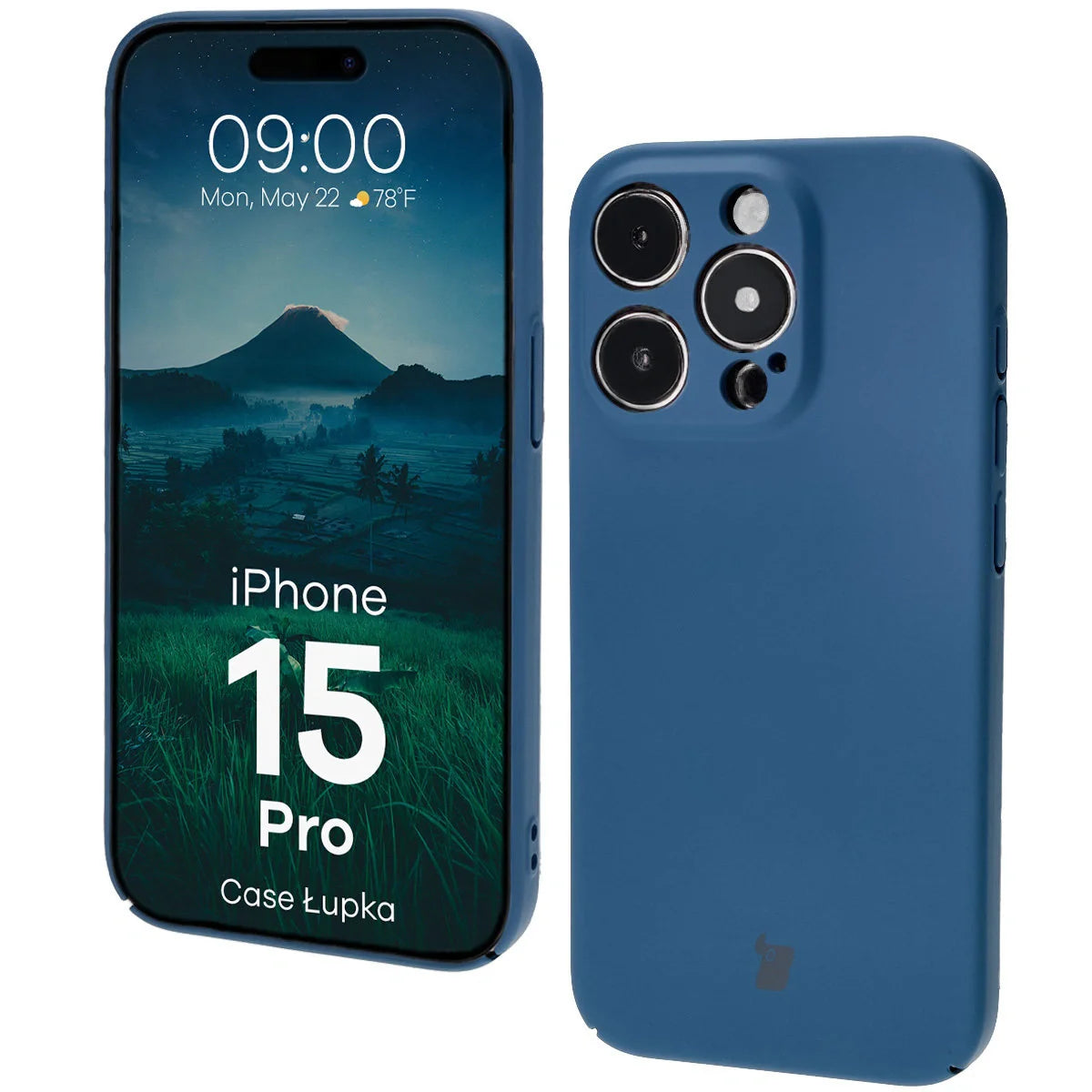 Handyhülle für iPhone 15 Pro, Bizon Case Lupka, Blau