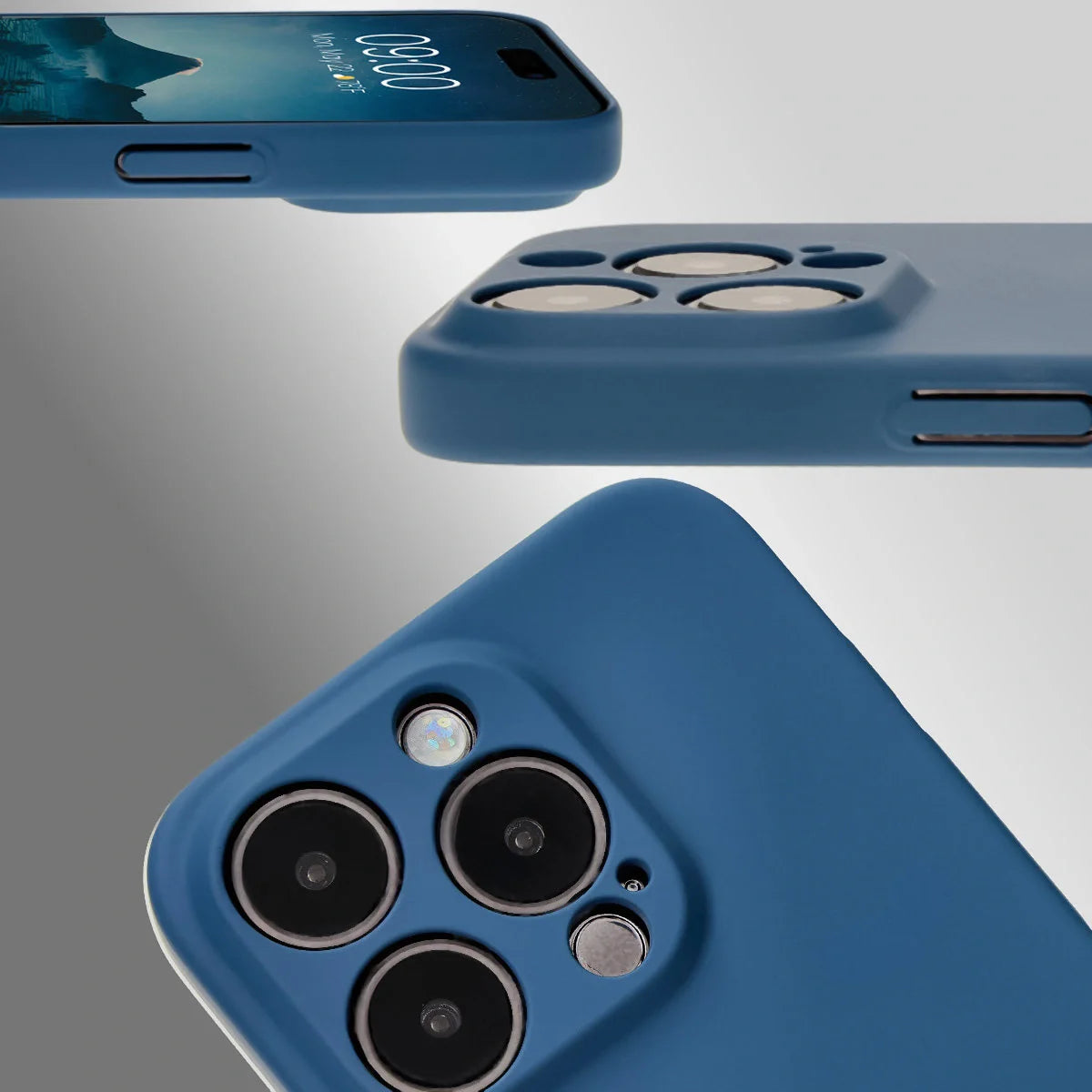 Handyhülle für iPhone 15 Pro, Bizon Case Lupka, Blau