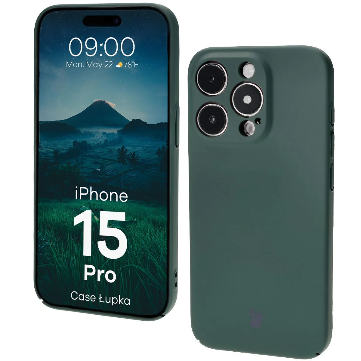 Handyhülle für iPhone 15 Pro, Bizon Case Lupka, Grün