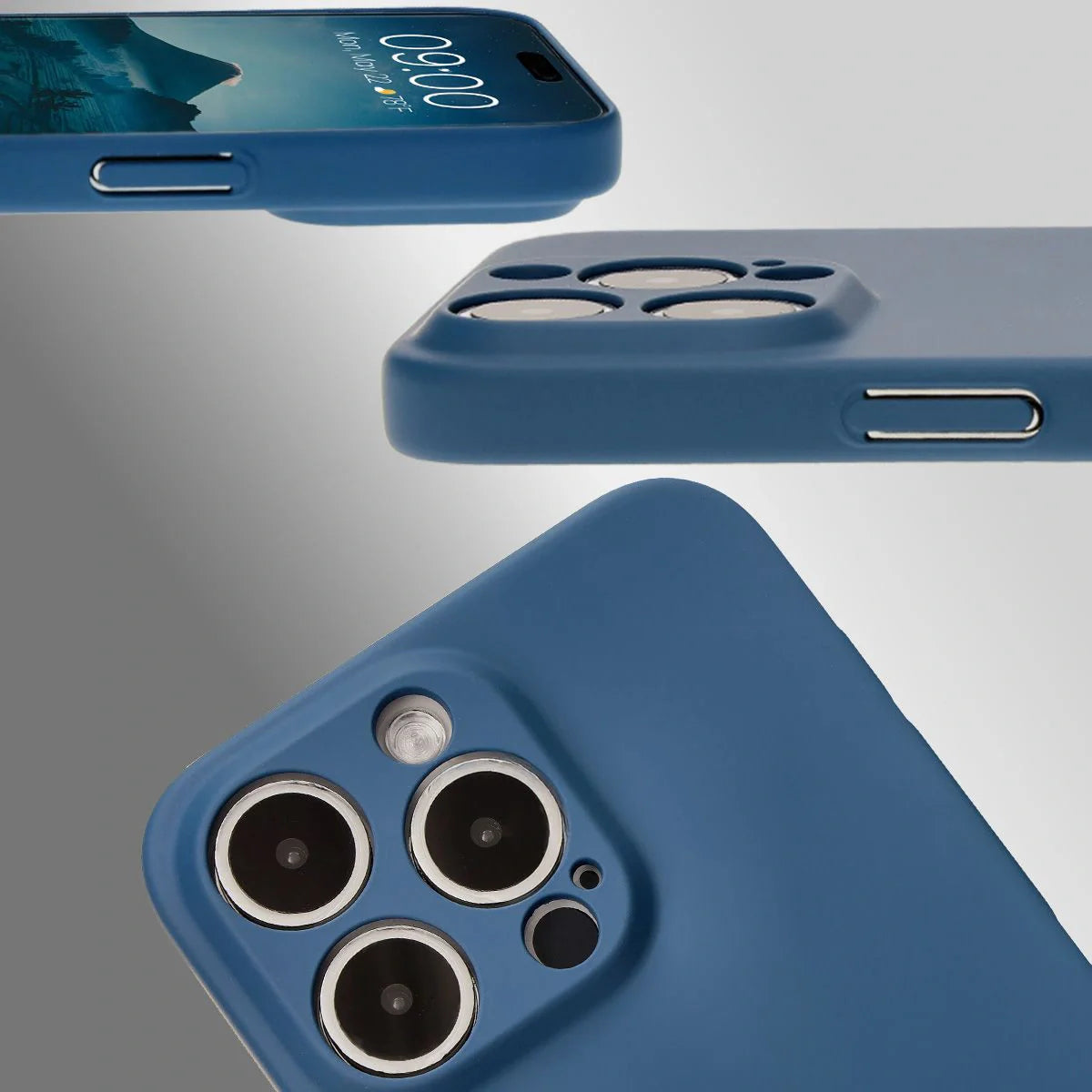 Handyhülle für iPhone 15 Pro Max, Bizon Case Lupka, Blau