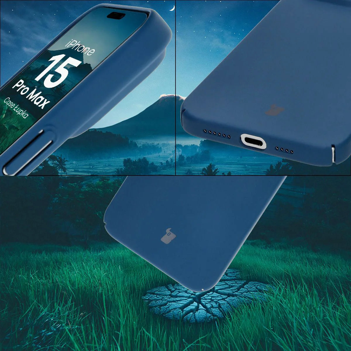 Handyhülle für iPhone 15 Pro Max, Bizon Case Lupka, Blau