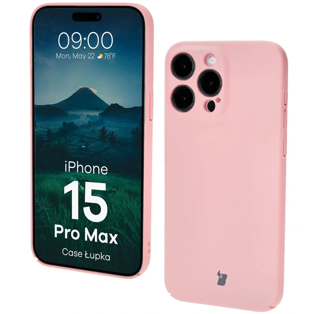 Handyhülle für iPhone 15 Pro Max, Bizon Case Lupka, Rosa