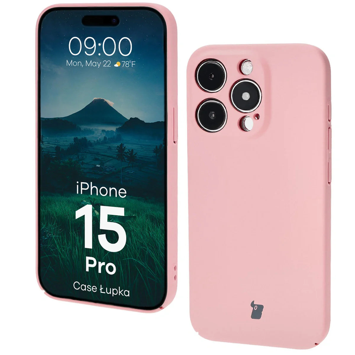 Handyhülle für iPhone 15 Pro, Bizon Case Lupka, Rosa