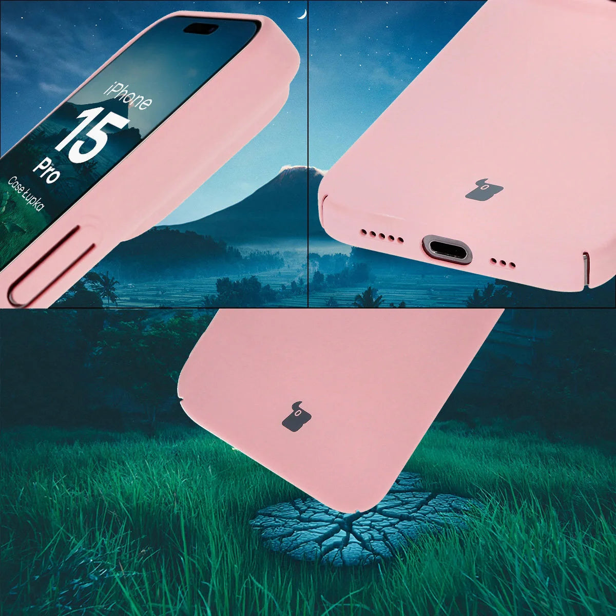 Handyhülle für iPhone 15 Pro, Bizon Case Lupka, Rosa