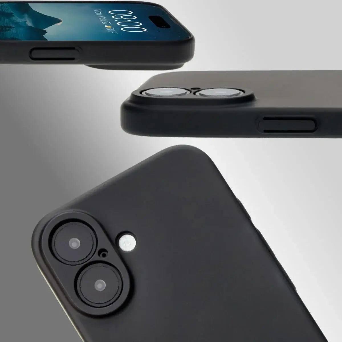 Handyhülle für iPhone 16, Bizon Case Lupka, Schwarz