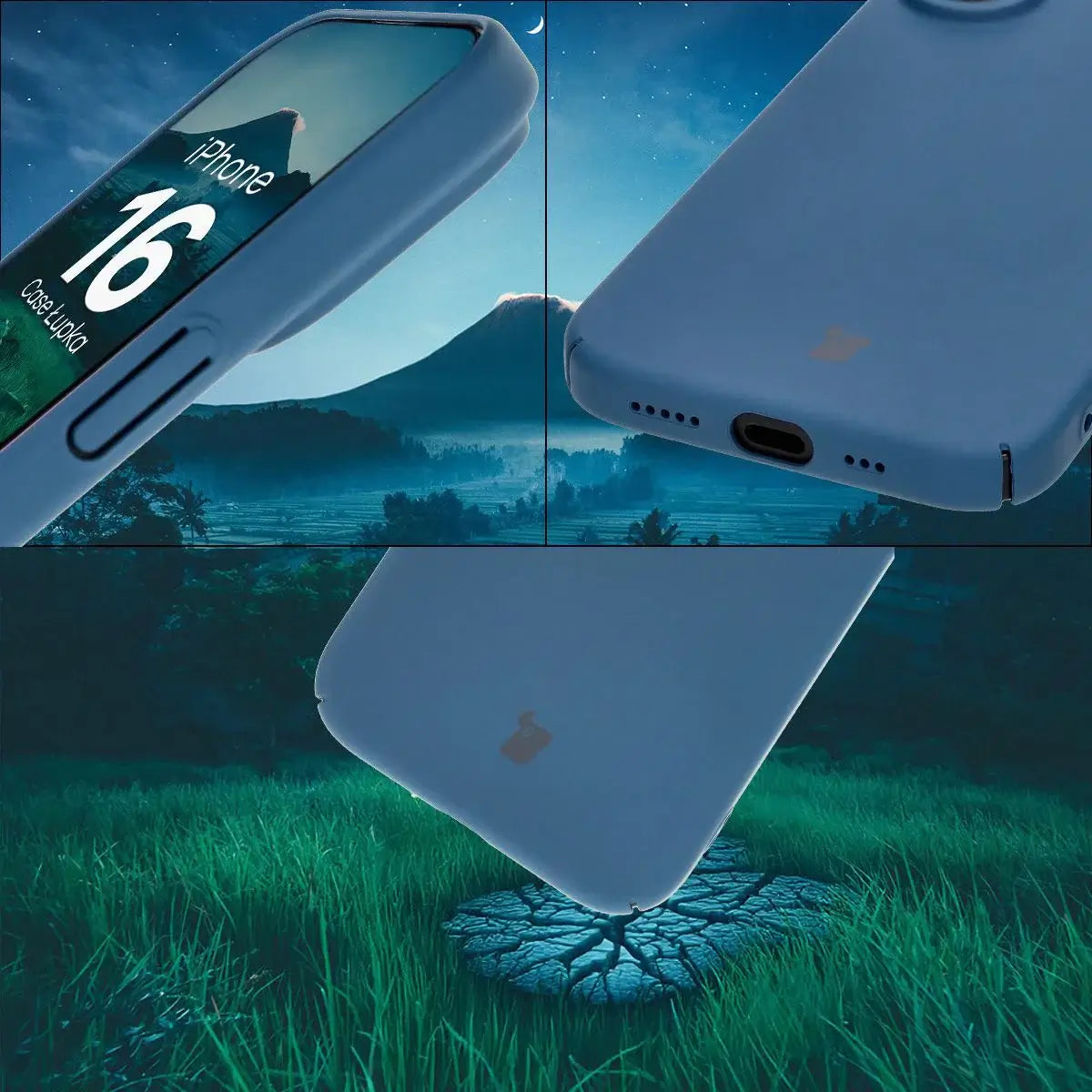 Handyhülle für iPhone 16, Bizon Case Lupka, Blau