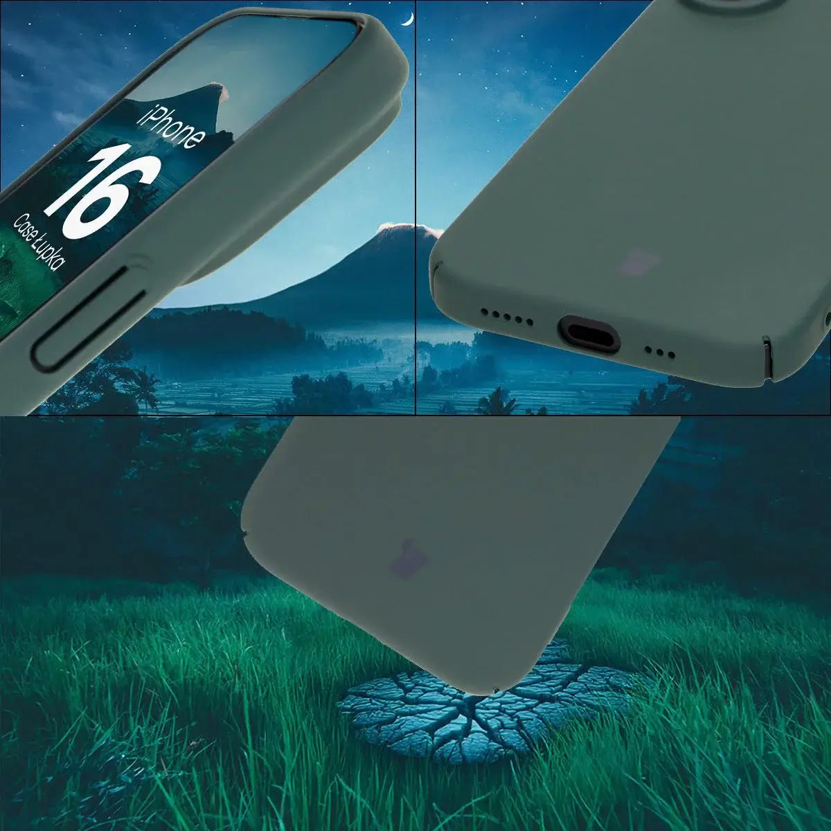 Handyhülle für iPhone 16, Bizon Case Lupka, Grün