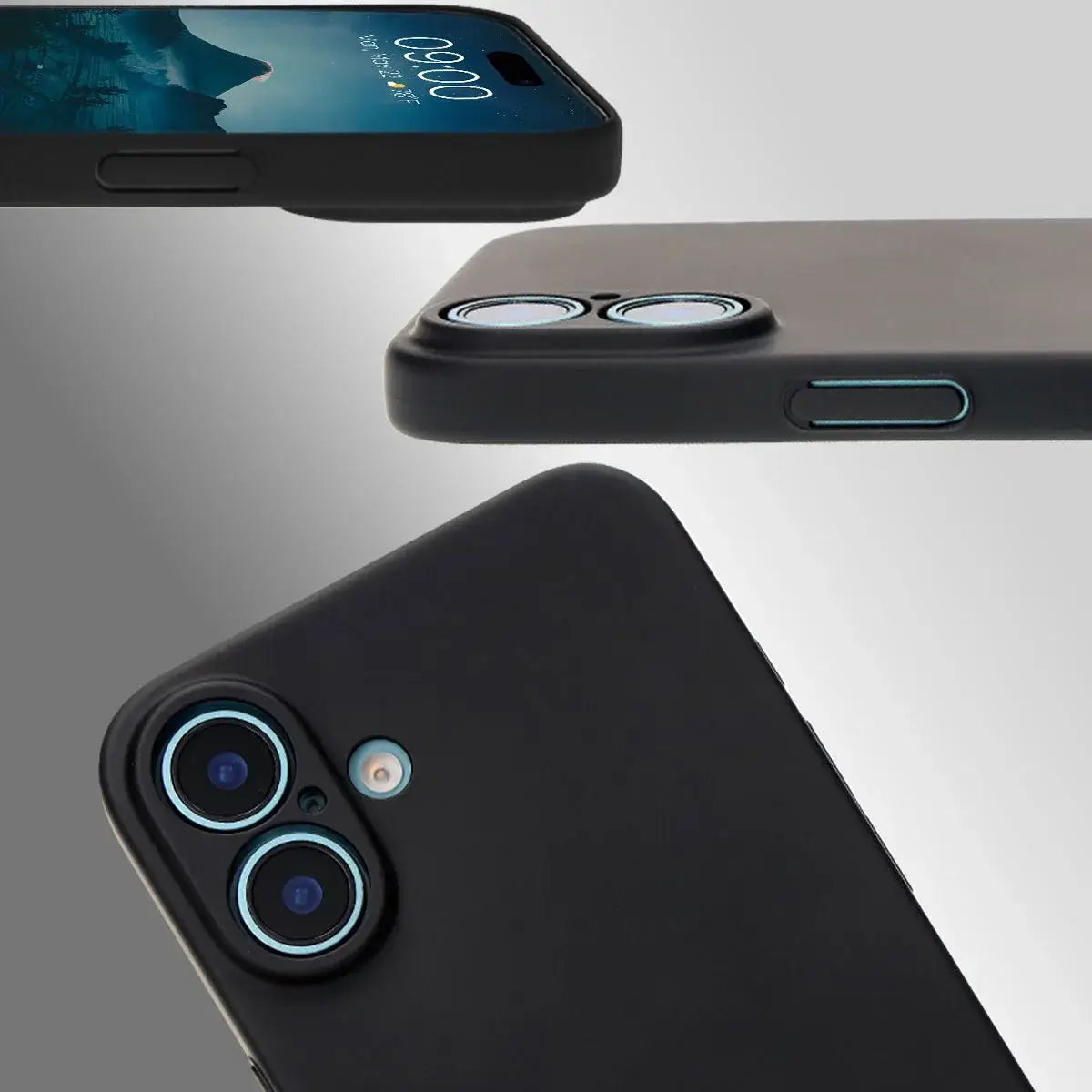 Handyhülle für iPhone 16 Plus, Bizon Case Lupka, Schwarz