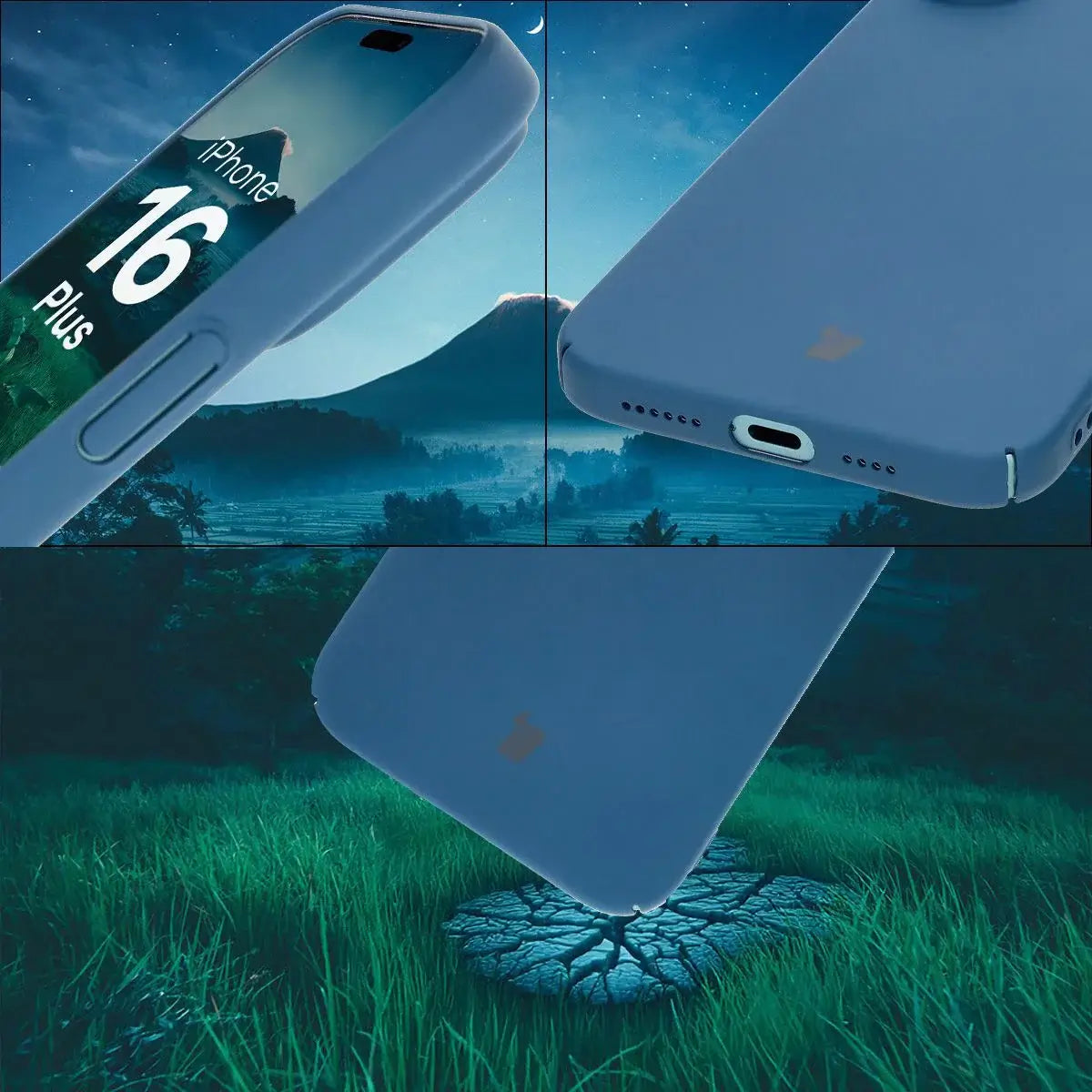 Handyhülle für iPhone 16 Plus, Bizon Case Lupka, Blau