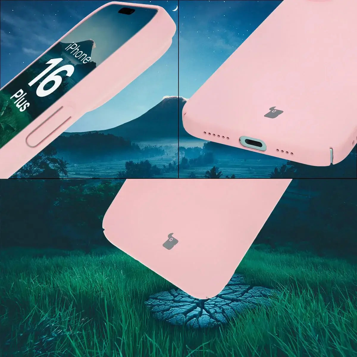 Handyhülle für iPhone 16 Plus, Bizon Case Lupka, Rosa