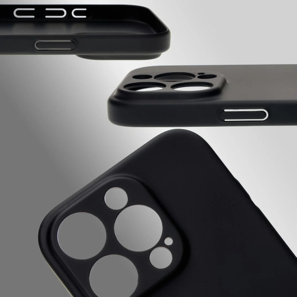 Handyhülle für iPhone 16 Pro, Bizon Case Lupka, Schwarz