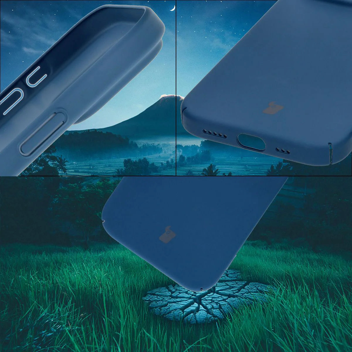 Handyhülle für iPhone 16 Pro, Bizon Case Lupka, Blau