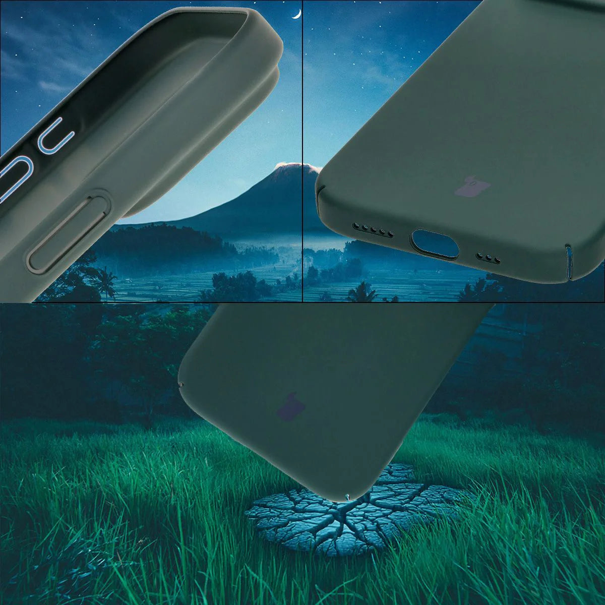 Handyhülle für iPhone 16 Pro, Bizon Case Lupka, Grün