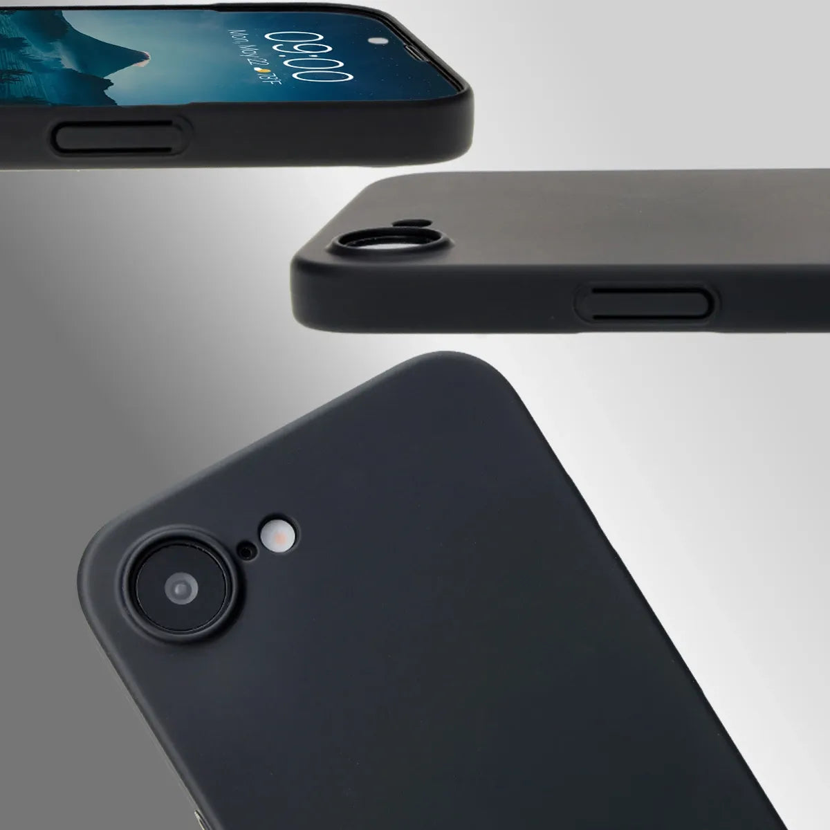 Handyhülle für iPhone 17e / 16e, Bizon Case Lupka, Schwarz