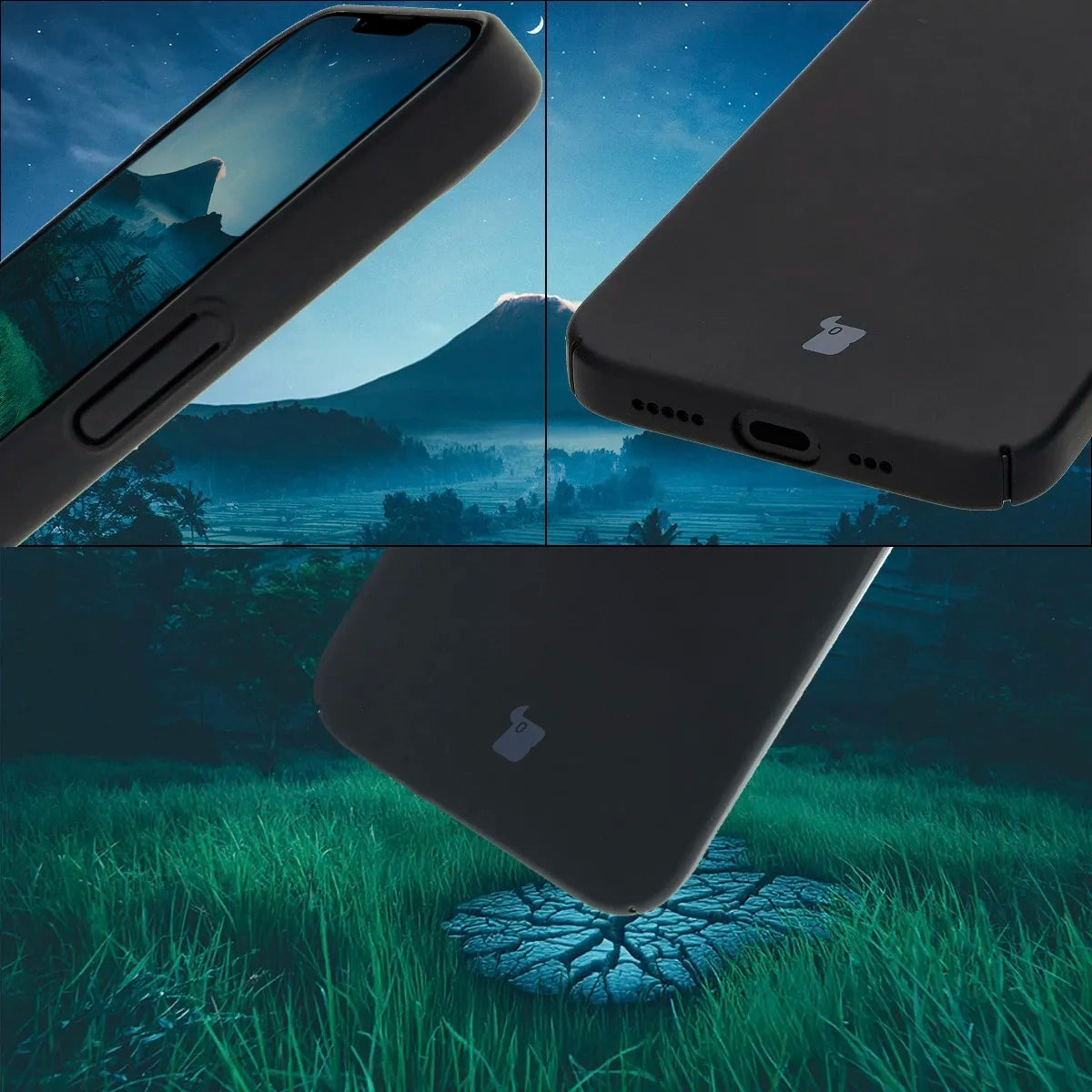 Handyhülle für iPhone 17e / 16e, Bizon Case Lupka, Schwarz