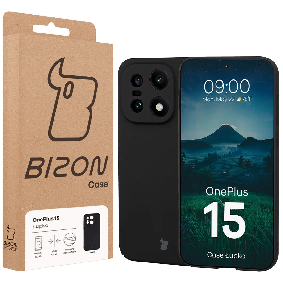 Handyhülle für OnePlus 15, Bizon Case Lupka, Schwarz