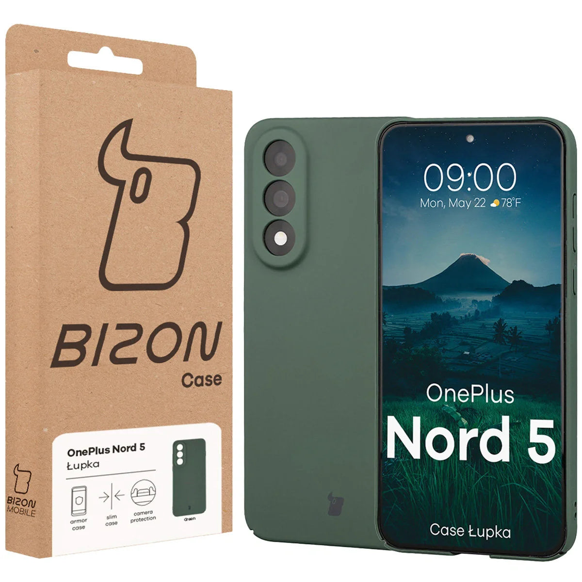 Handyhülle für OnePlus Nord 5, Bizon Case Lupka, Grün