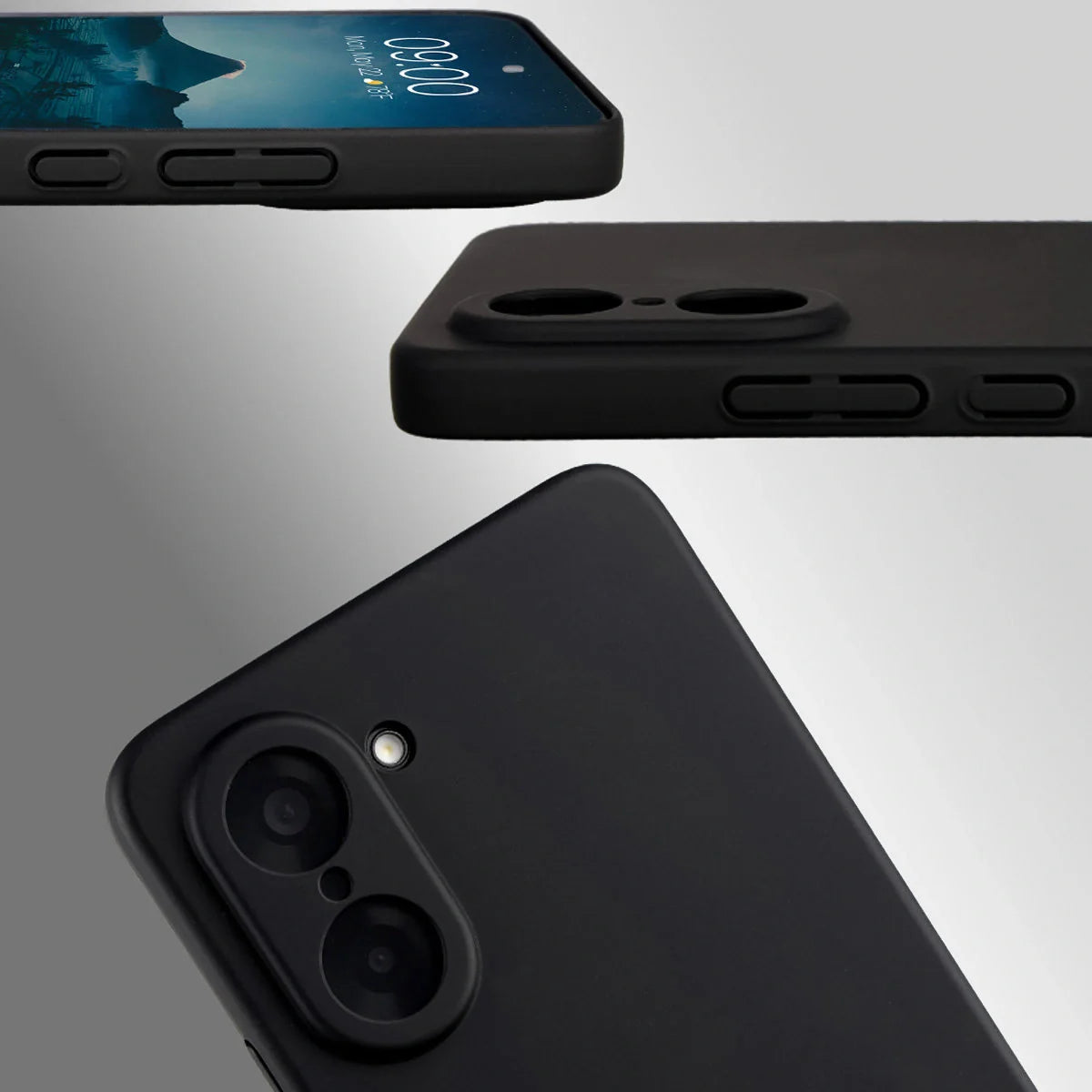 Handyhülle für OnePlus Nord CE5 5G, Bizon Case Lupka, Schwarz