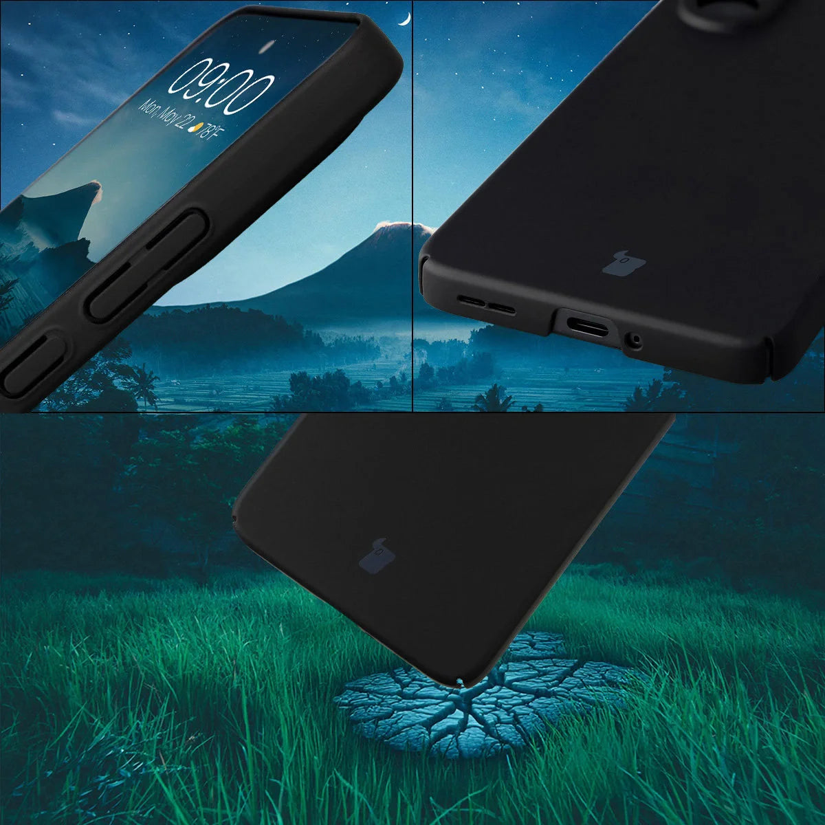 Handyhülle für OnePlus Nord CE5 5G, Bizon Case Lupka, Schwarz