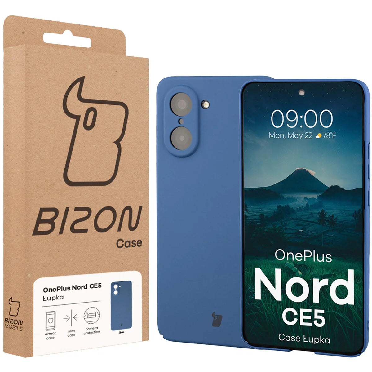 Handyhülle für OnePlus Nord CE5 5G, Bizon Case Lupka, Blau