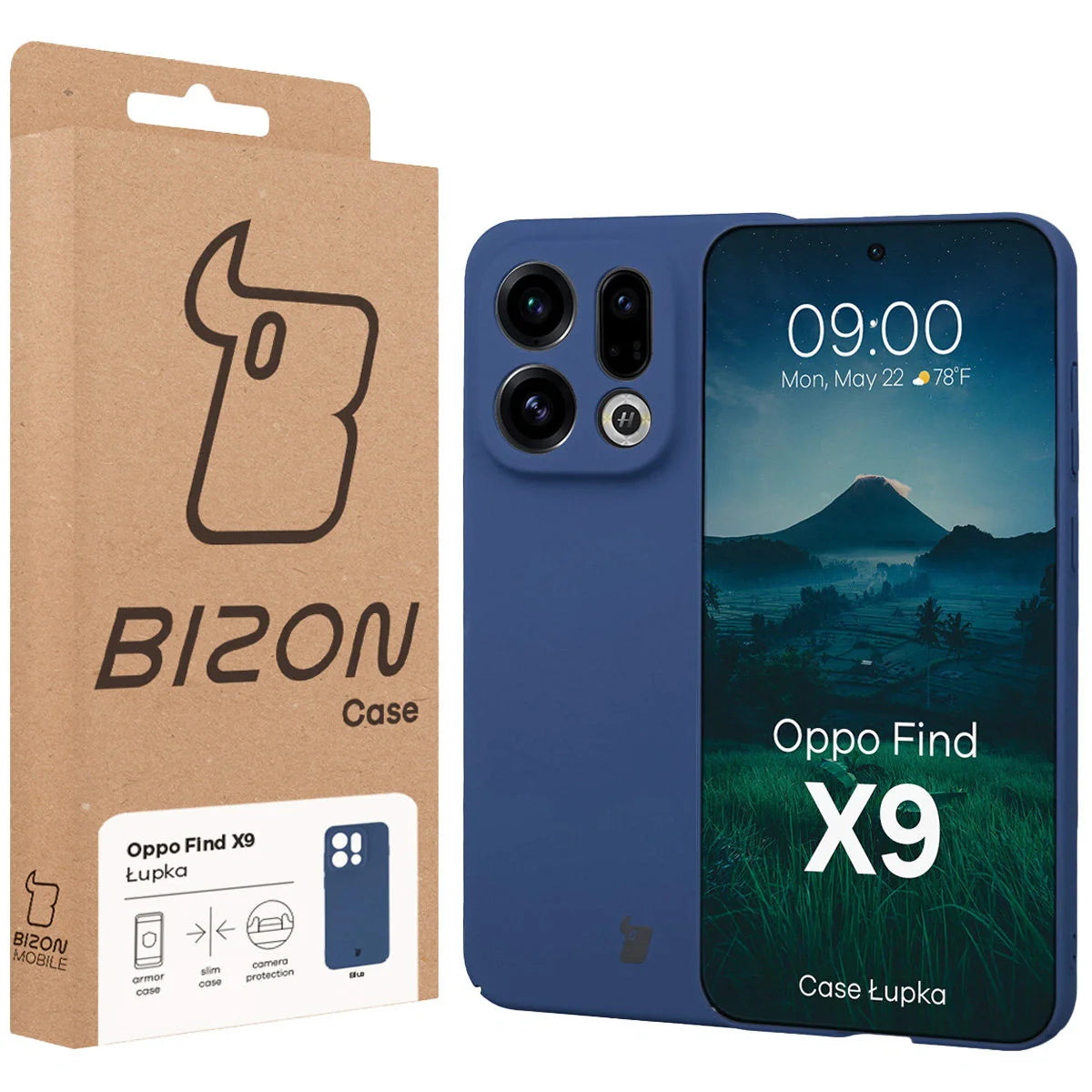 Handyhülle für Oppo Find X9, Bizon Case Lupka, Blau