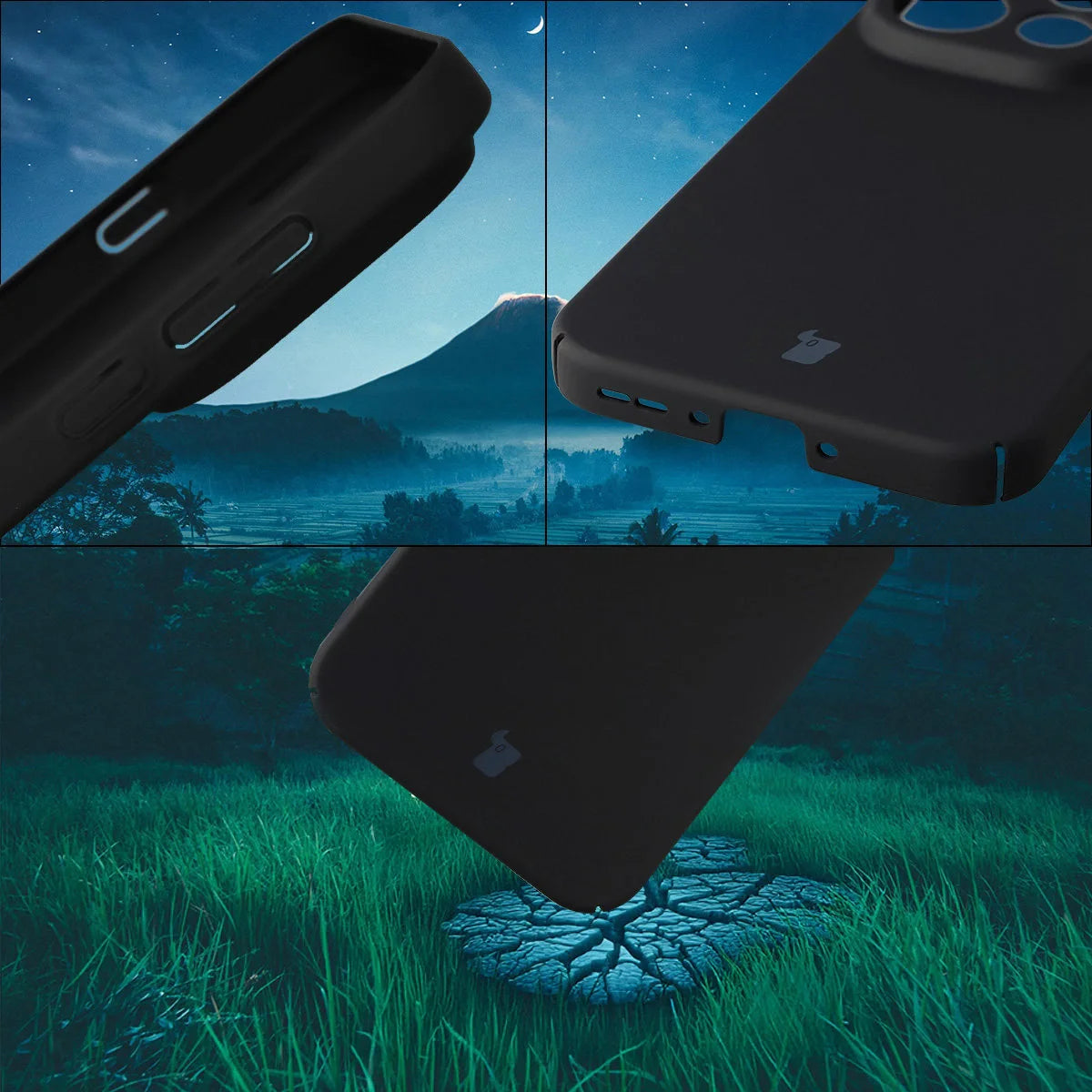 Handyhülle für Oppo Find X9 Pro, Bizon Case Lupka, Schwarz