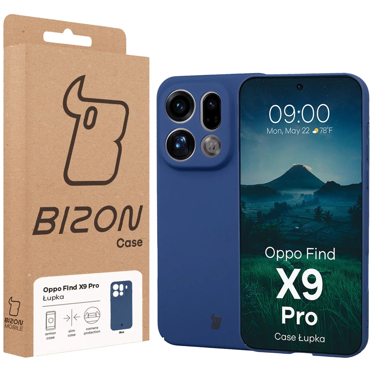 Handyhülle für Oppo Find X9 Pro, Bizon Case Lupka, Blau